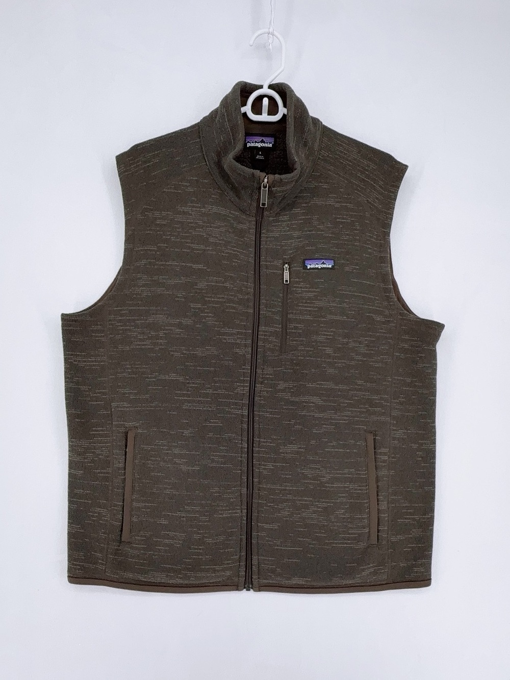 Patagonia Men's Olive Brown Full-Zip Fleece Vest size L